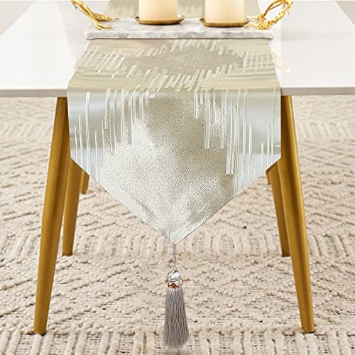 Embroidery Table Runners 13 x 72 Inches Long with Luxury 13″ X 72″ Beige
