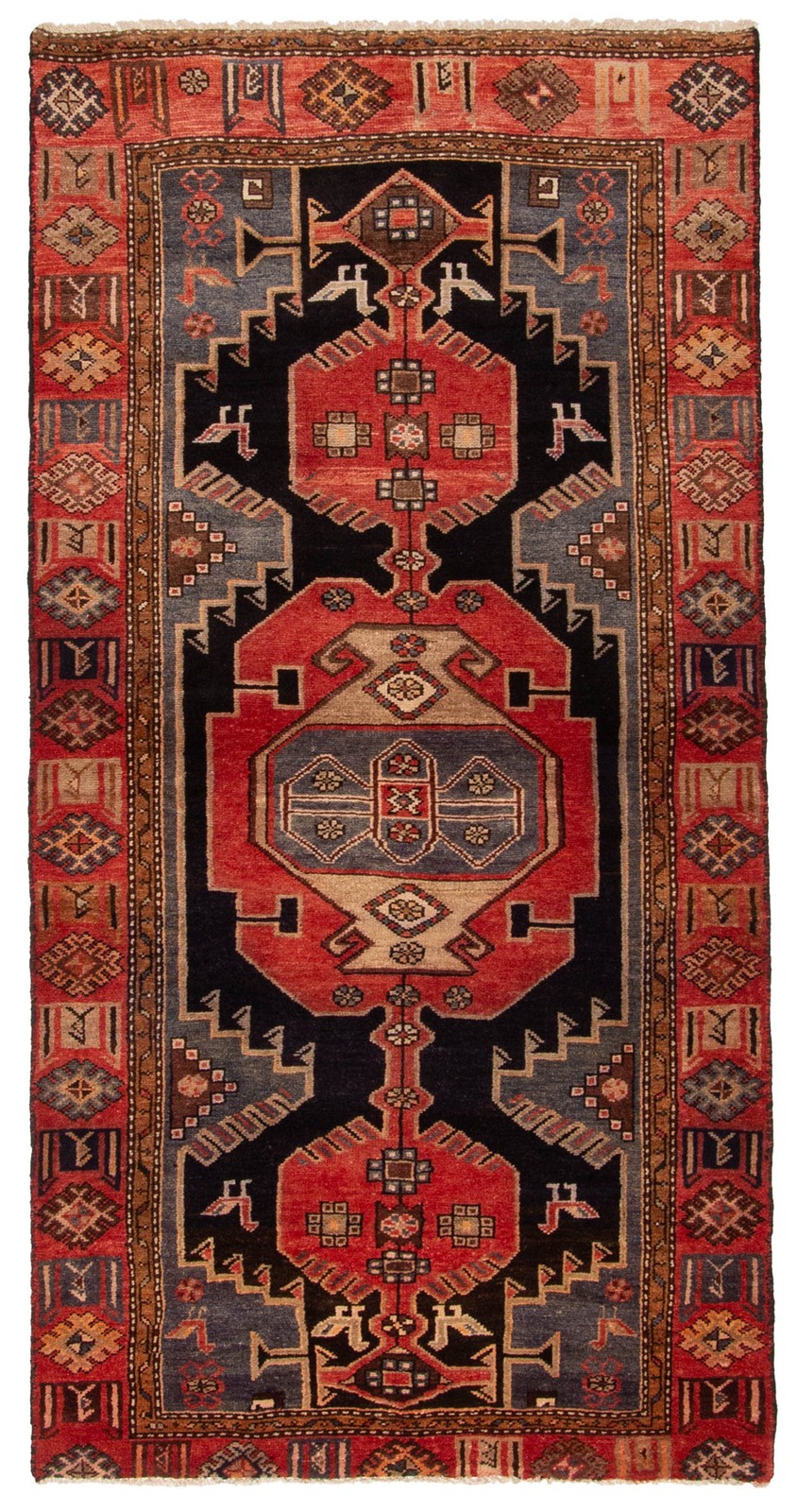 Vintage 3’8″ x 7’3″ Traditional Hand Knotted Vegetable Dye Wool Area Rug