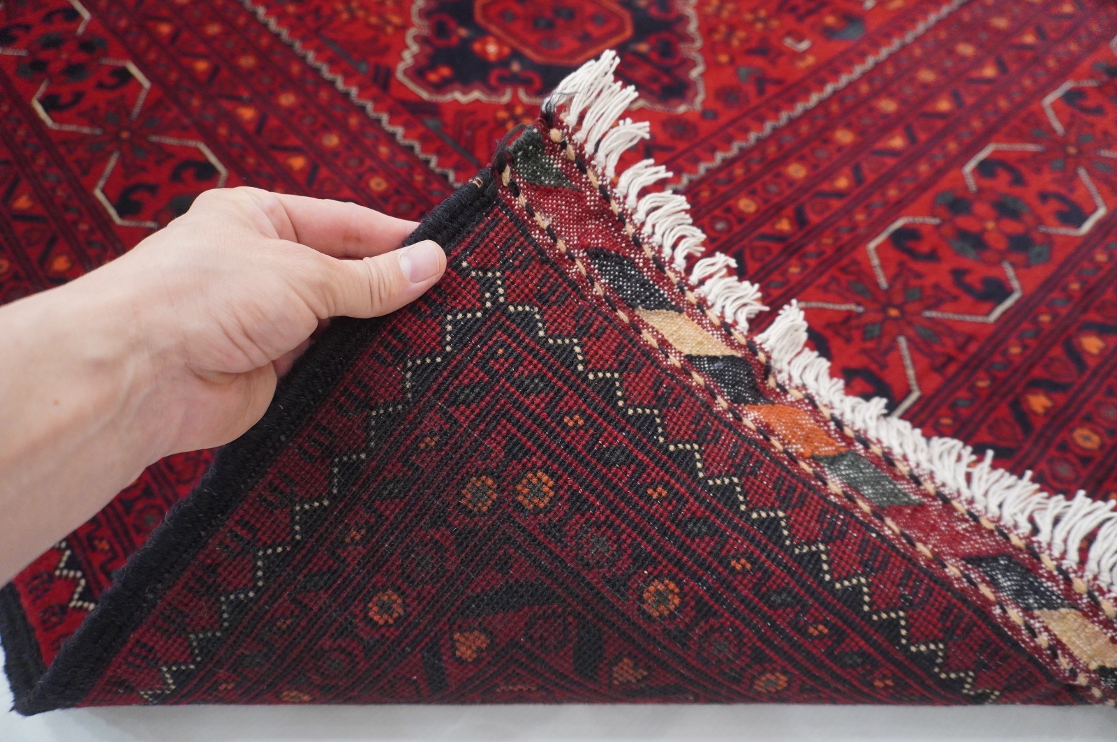 7×10 ft Red Khal Mohammadi Afghan Hand Knotted Wool Area Rug 6’7″x9’5″