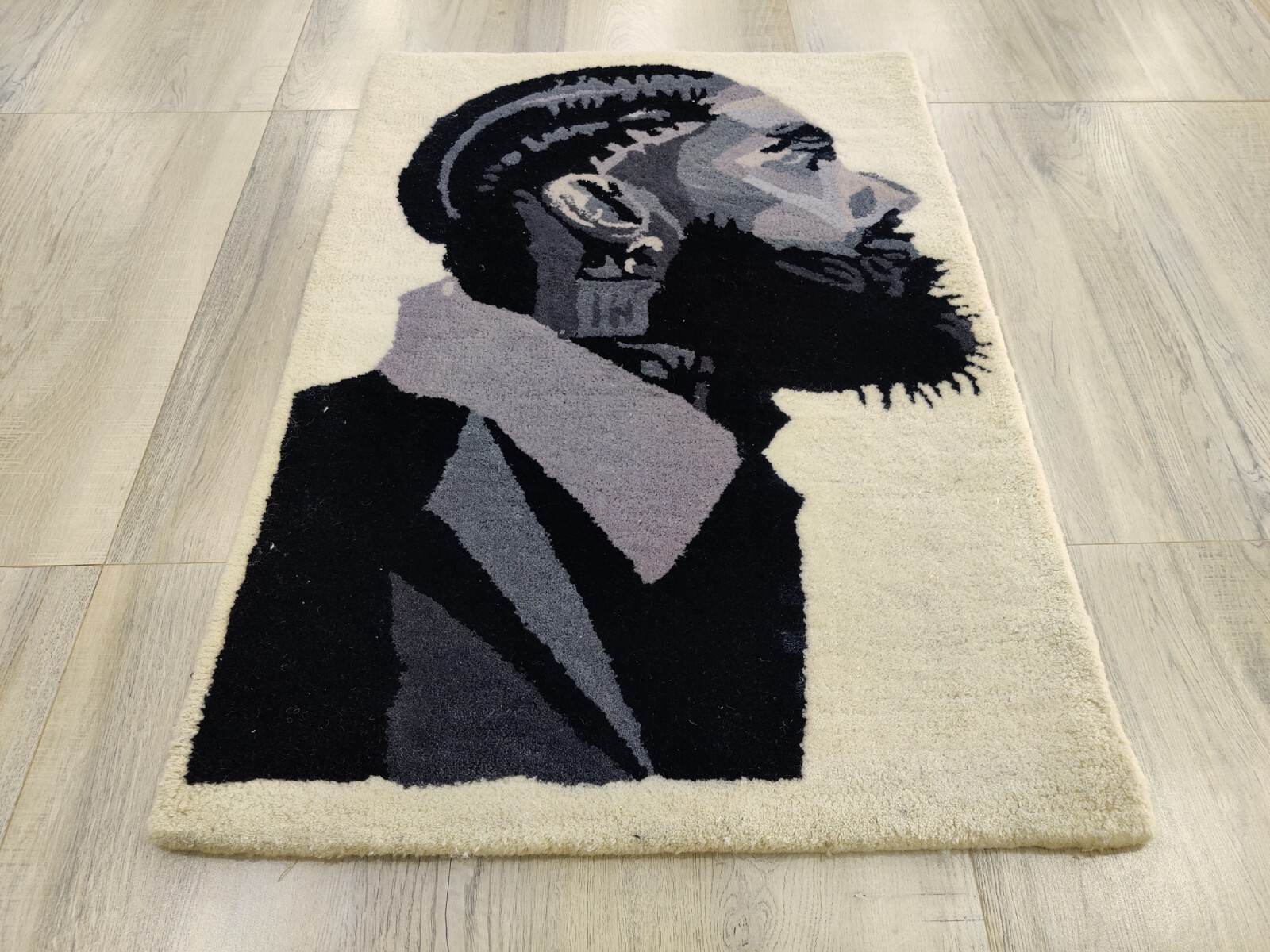 Hand Tufted Rug for Kids Teens 100% Wool Handmade Nipsey Hussel Art 2 x 3 ft