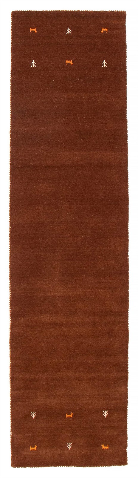 Traditional Hand loomed Area Rug 2’7″ x 11’3″ Dark Brown Oriental Carpet
