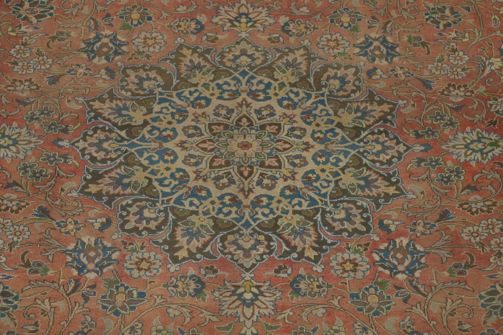 Vintage 10×13 ft Floral Kashaan Living Room Area Rug Large Hand-knotted Carpet