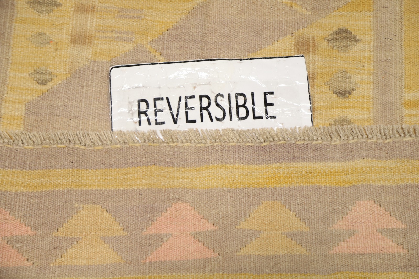 Gold Kilim Flat-Weave Rug 3×5 Vegetable Dye Geometric Tribal Style Carpet