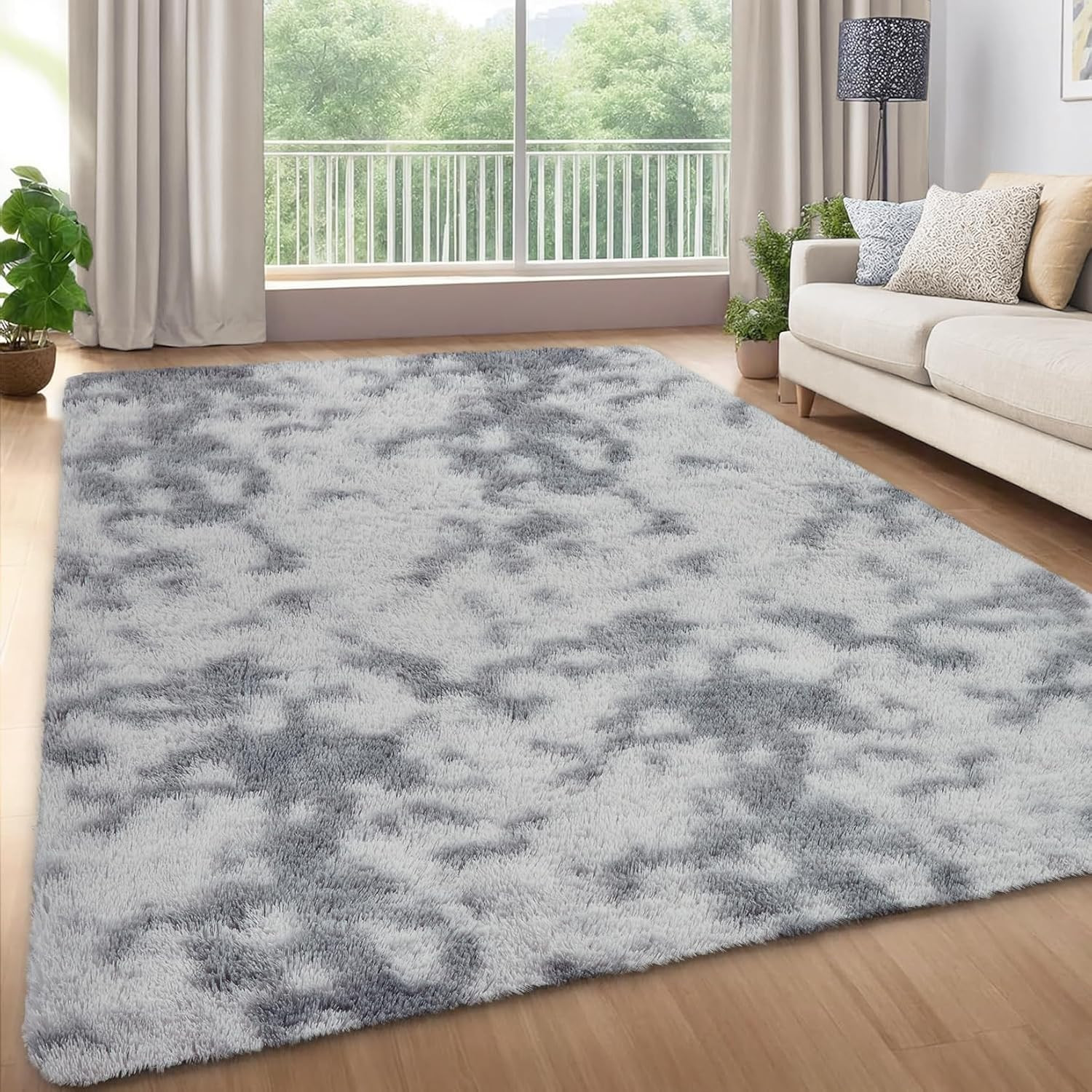 2’X6′ Soft Fluffy Runner Rug for Hallway, Tie-Dye Fuzzy Shaggy Runner for Bedsid