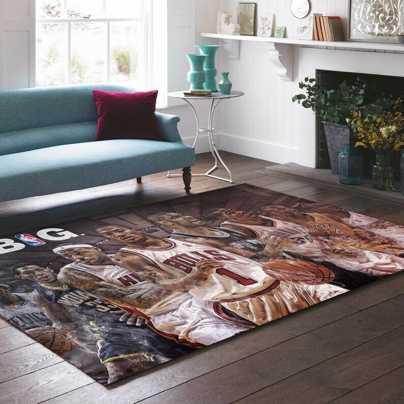 NBA Rug, NBA Players, Basketball Rug, Sports Rug, Fan Made Rug, Basketball Rug,