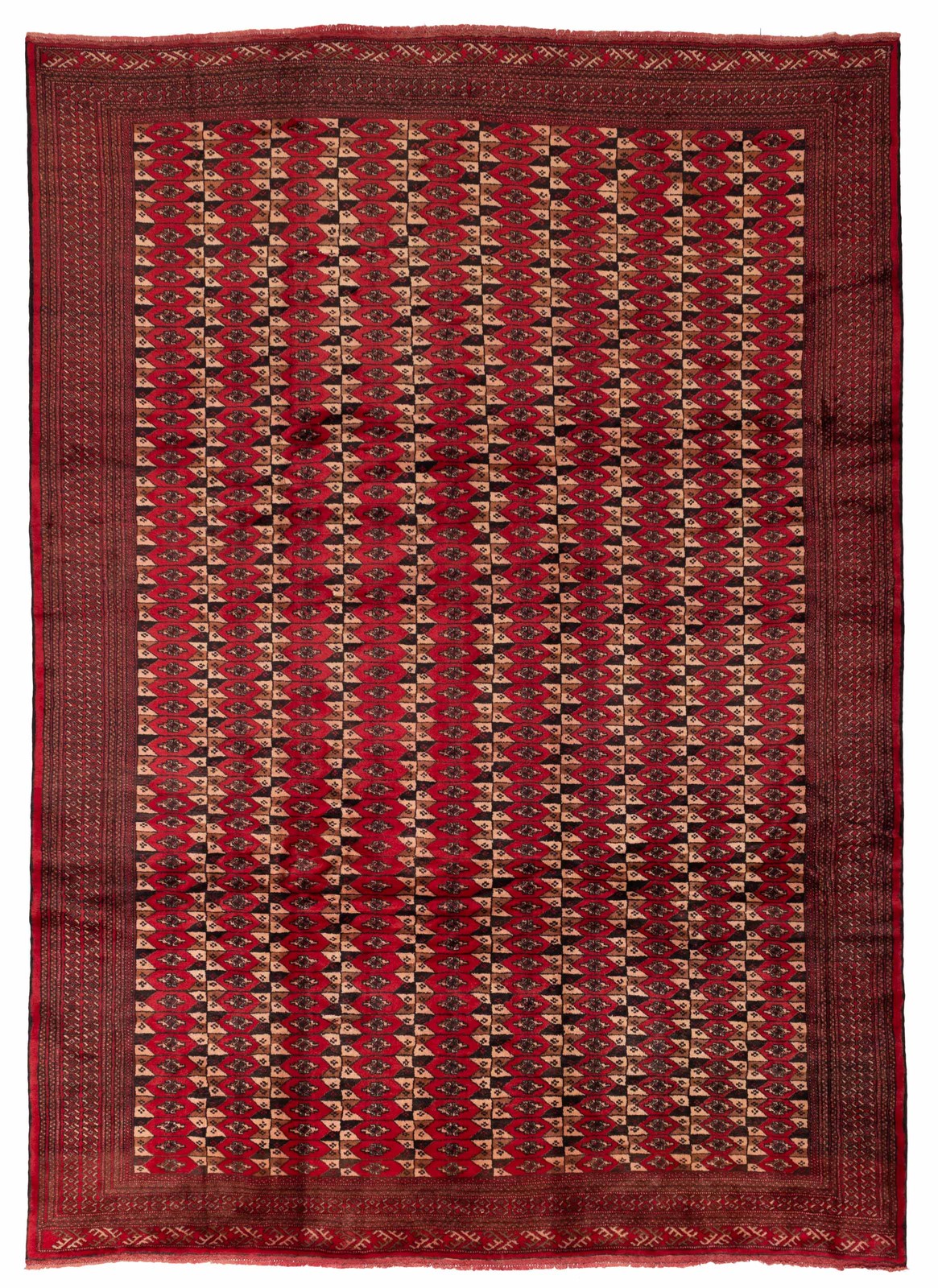 Vintage Hand-Knotted Carpet 9’1″ x 12’4″ Traditional Oriental Wool Area Rug