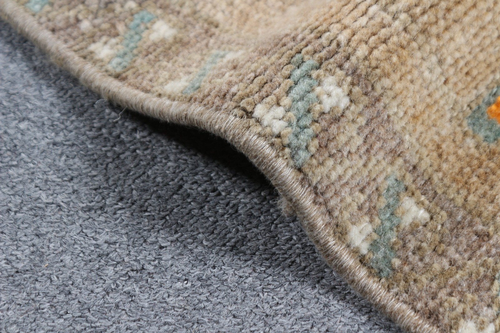 Turkish Vintage Rug 6,3×12 ft (192×367 cm), Brown Camouflage Wool Rug
