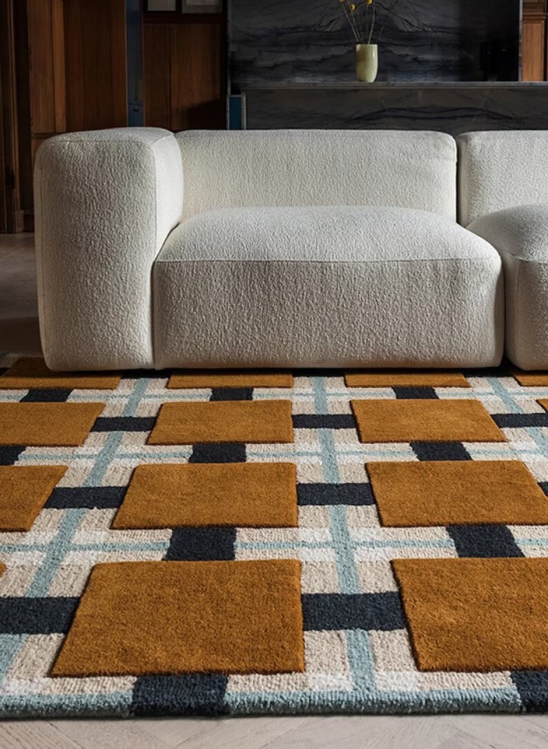 UNIQUE HAND TUFTED AREA RUG 8X10 NEWZEALAND WOOL RUGS CARPET FOR LIVING ROOM