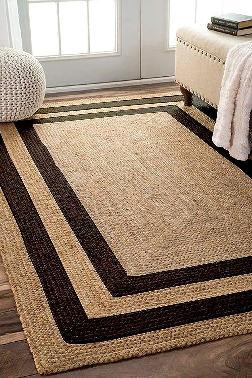 Handmade Rug Jute Natural Braided Home Decor Carpet For Livingroom Farmhouse mat