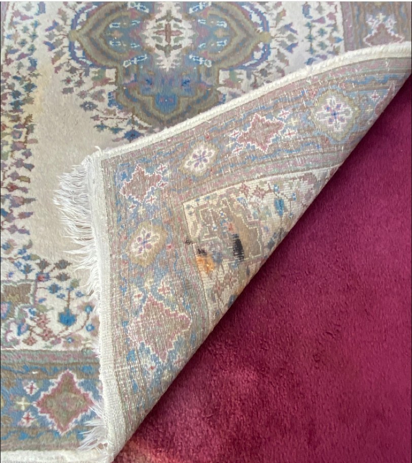 VINTAGE 3×5 !00% Wool Area Rug Twofer. Hand Made 1 Prsn 1 Indian VG Condition