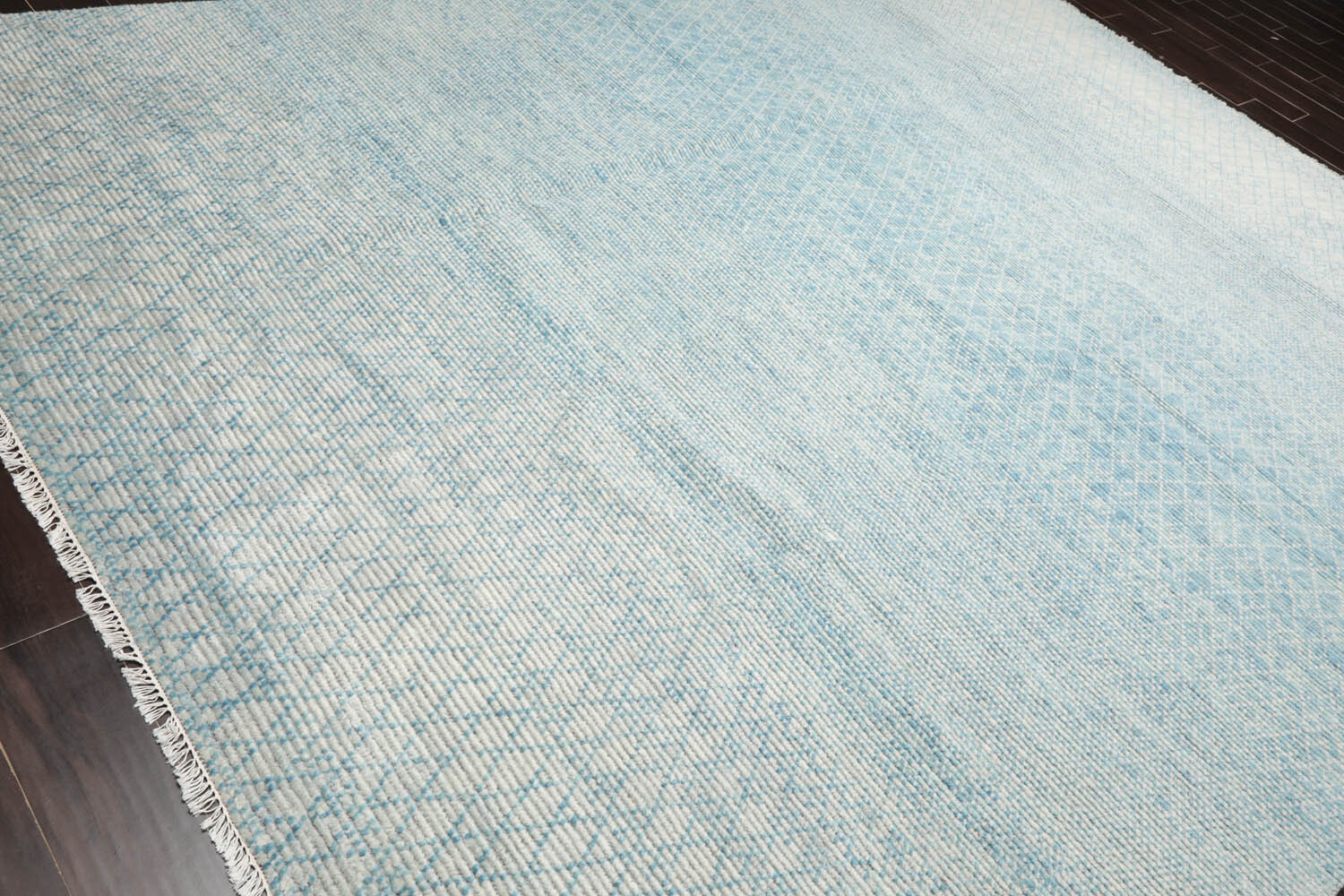 LoomBloom 9′ x 12’3″ Ivory Hand Knotted Ribbed Wool Oriental Area Rug