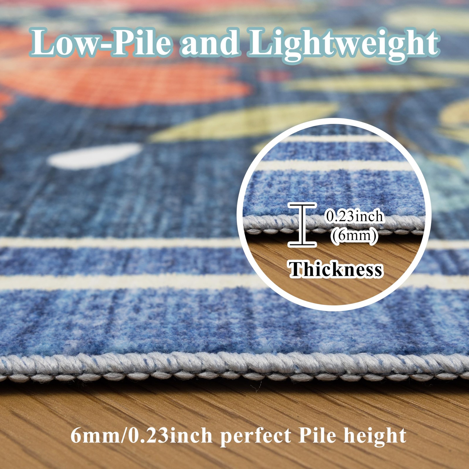 Area Rugs Floral, Non-Slip Machine Washable Wear-Resistant, Ultra Soft for Li…