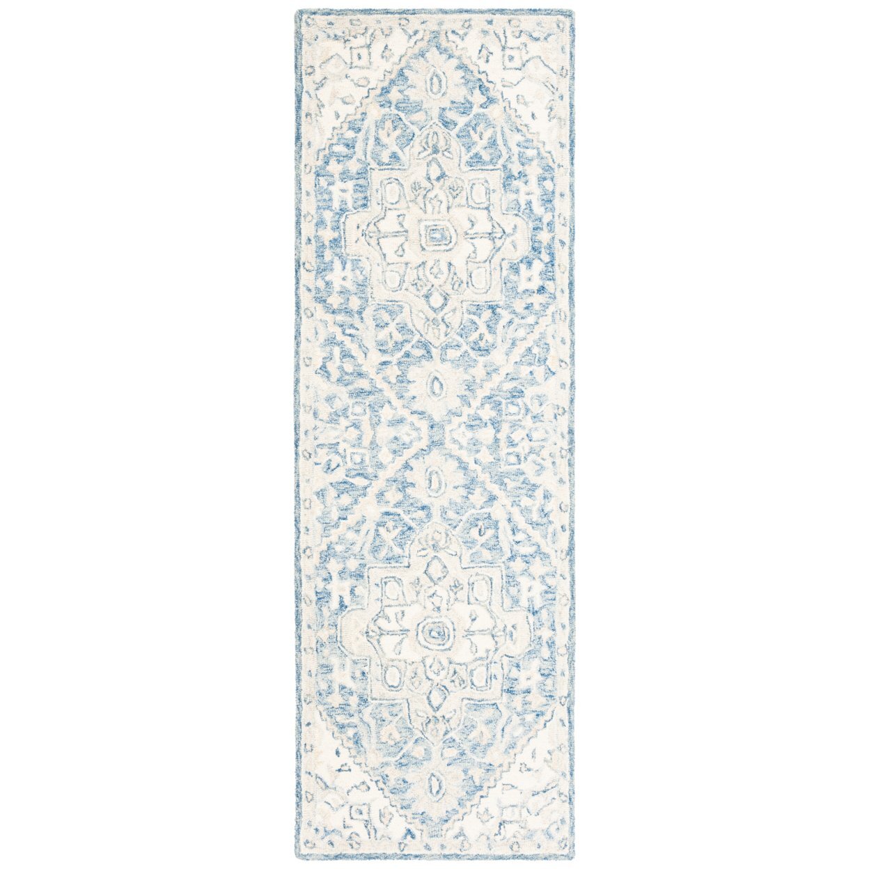 SAFAVIEH Micro-Loop MLP503M Handmade Blue / Ivory Rug