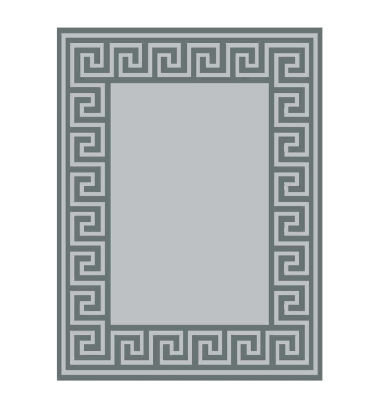 9×12 RV Outdoor Patio Mat Reversible Grey Greek Key Polypropylene Rug