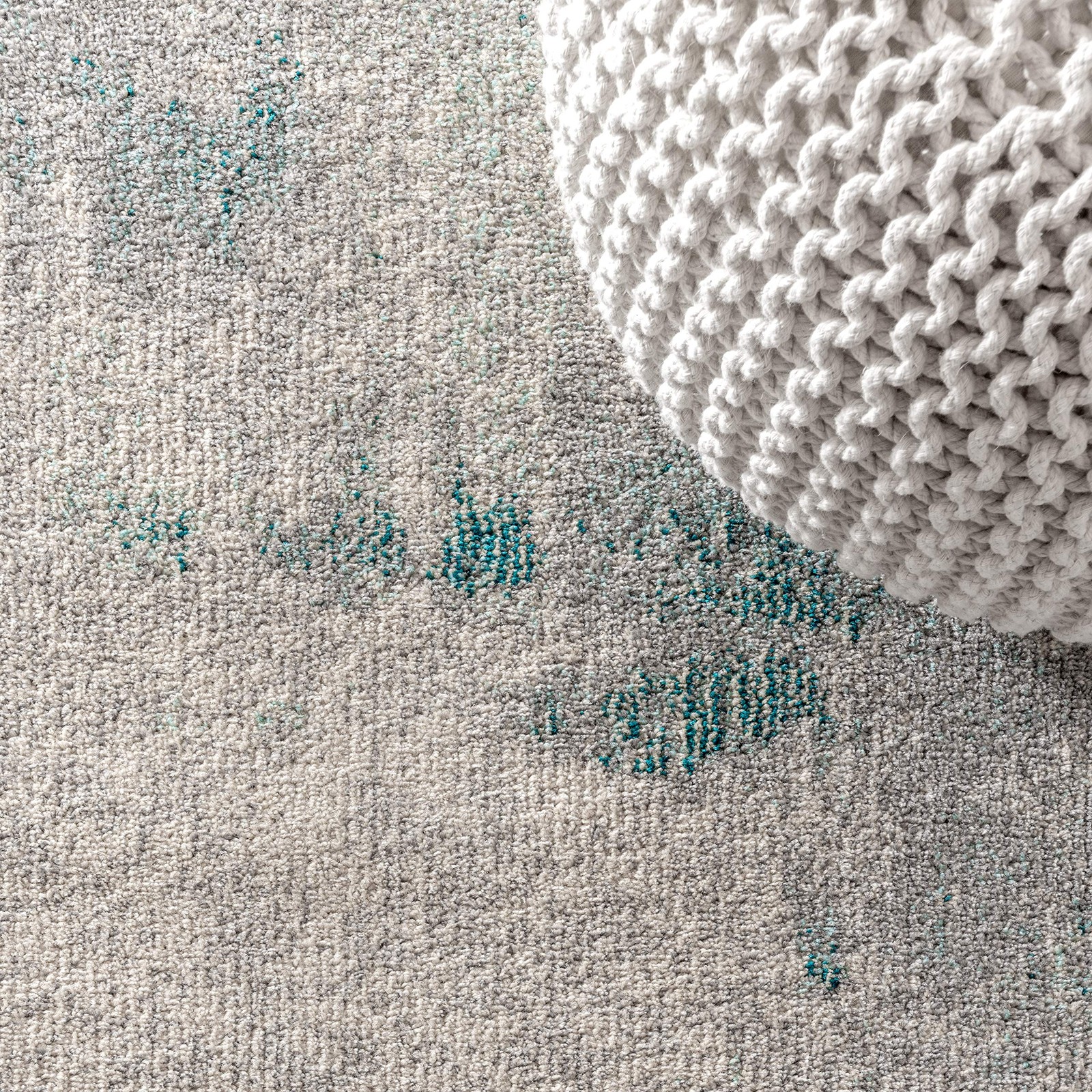 Jonathan Y Modern Abstract Vintage Cream/Blue 4X4 Square Indoor Area Rug