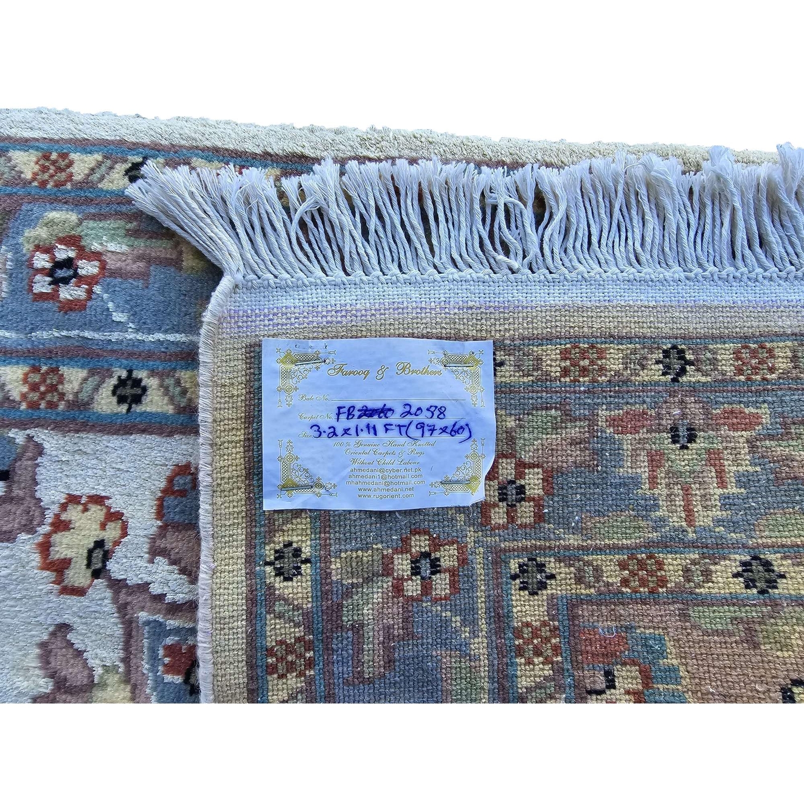 Area Rug Floral Medallion Wool Silk Indoor Hand Knotted Carpet (3.2 x 1.11)’