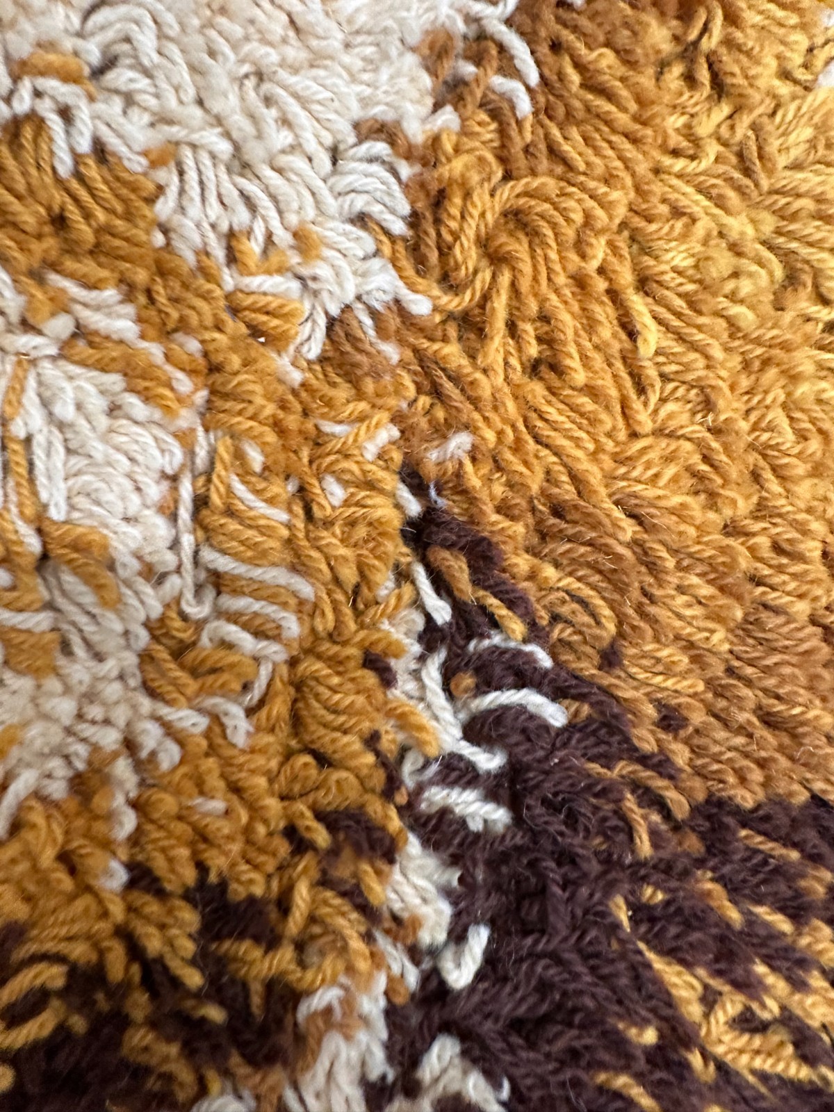 60’s DANIA TAEPPER Waves UNUSED Abstract Danish Rya Rug Mid Century Modern S