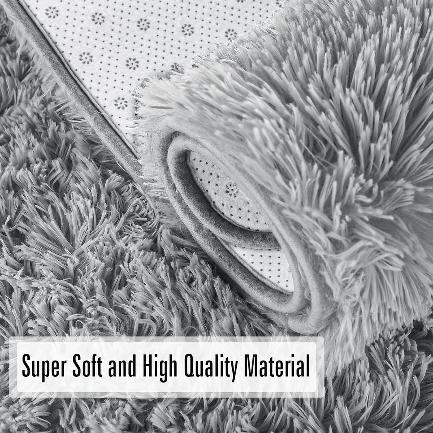 5×8 Feet Grey Shaggy Bedroom Rug – Non-Slip Plush Carpet for Kids & Living Room