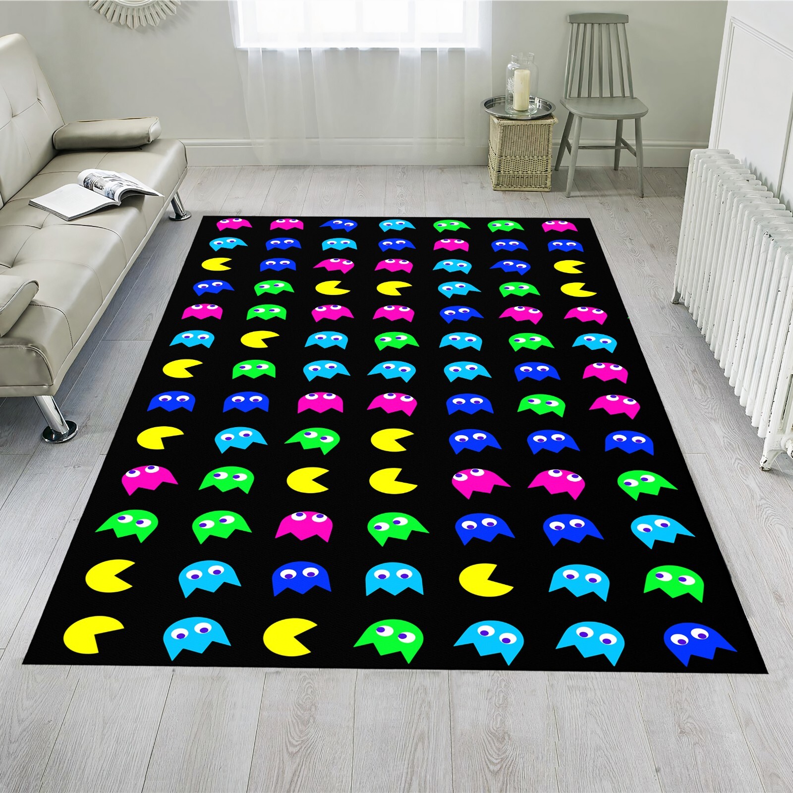 Game rug, fun rug, game room rug, arcade room rug, fun area rug