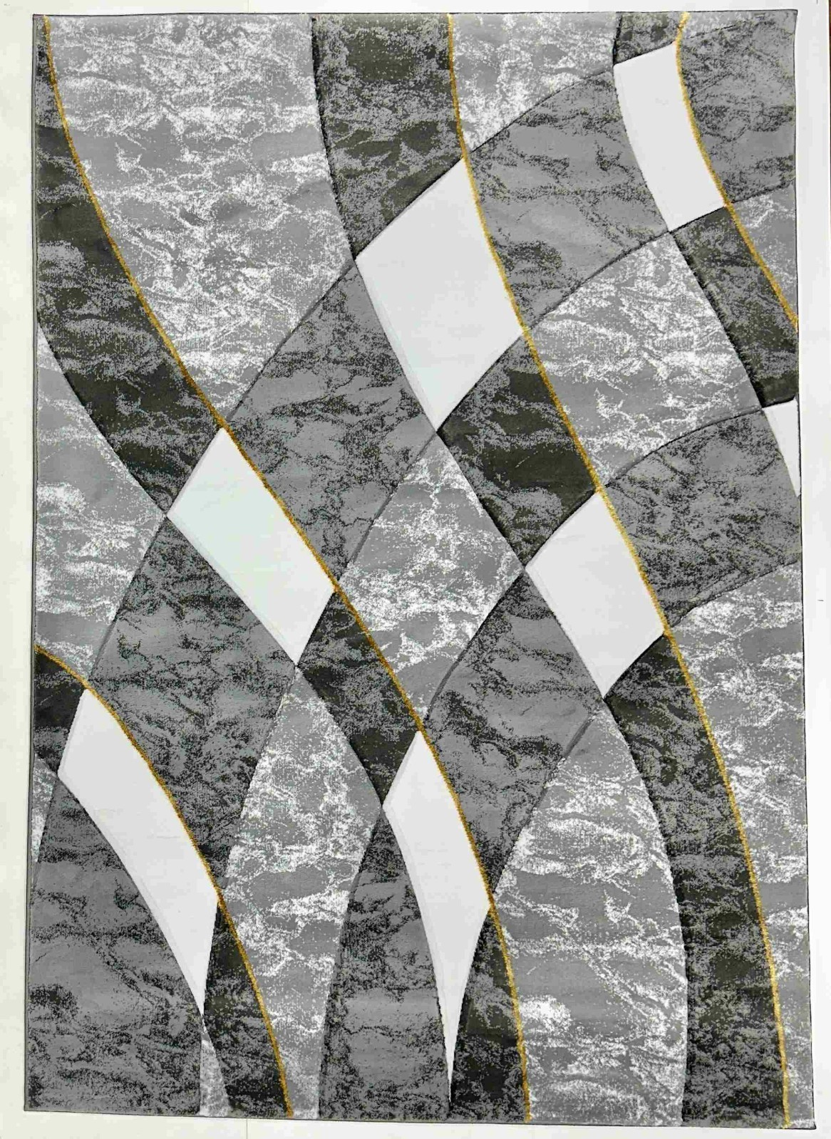 Abstract Thick Area Rug Hand Carved Modern Geometric Carpet