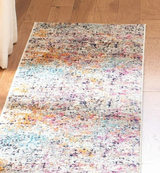 2×6 Pink Runner Rug Abstract Art Accent Modern Carpet Luxury Indoor Comfy Soft