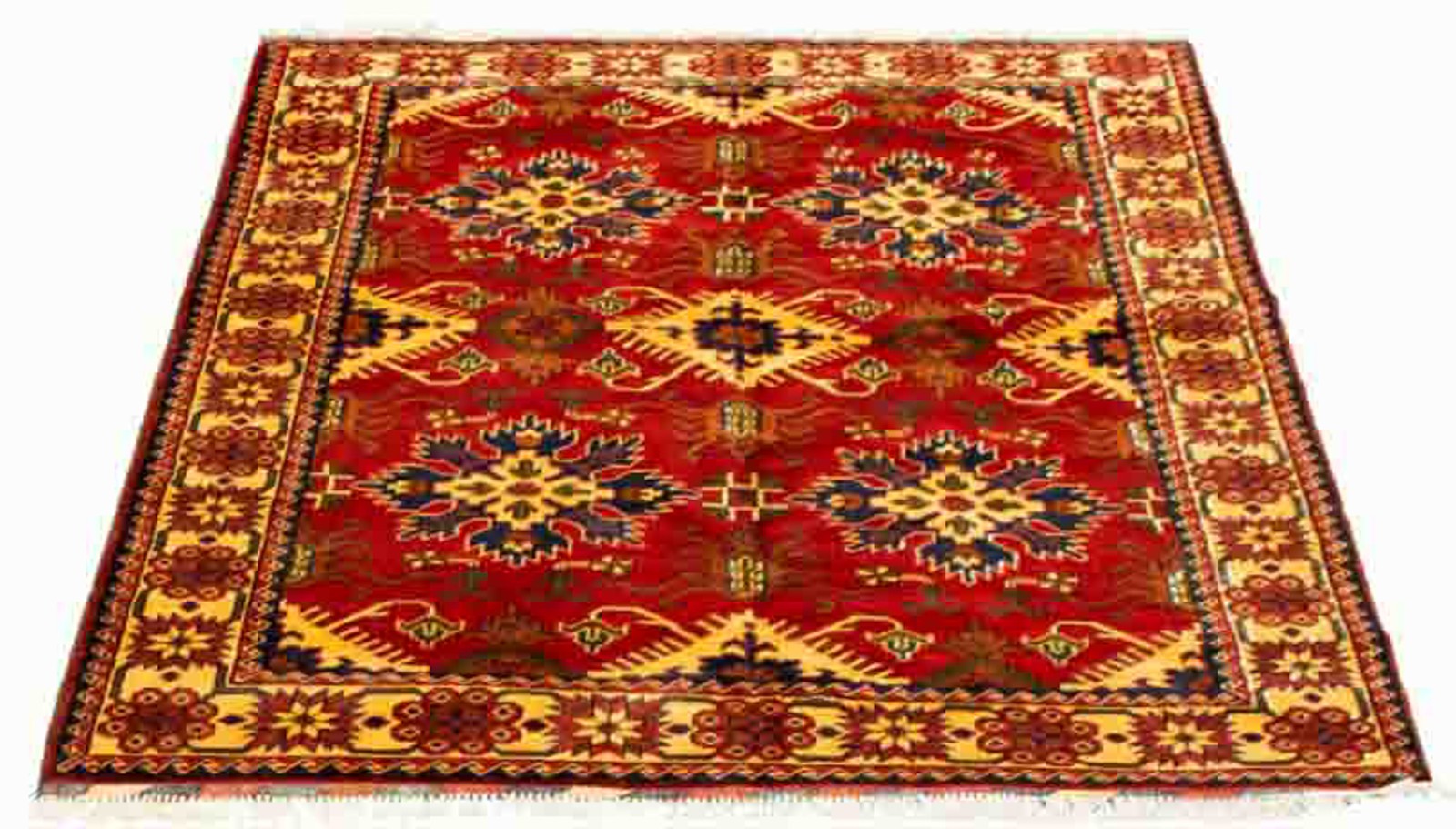Vintage Hand-Knotted Area Rug 5’1″ x 6’7″ Traditional Oriental Wool Carpet