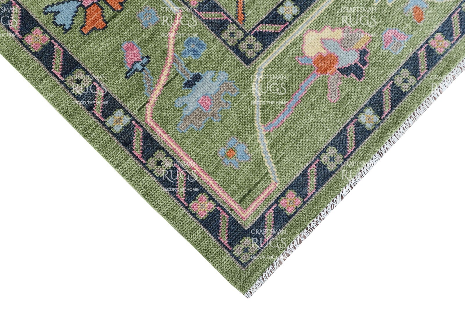 Green Oushak Hand Knotted 4×6, 5×8, 6×9, 8×10, 9×12, 10×14, 12×15 Wool Area Rug