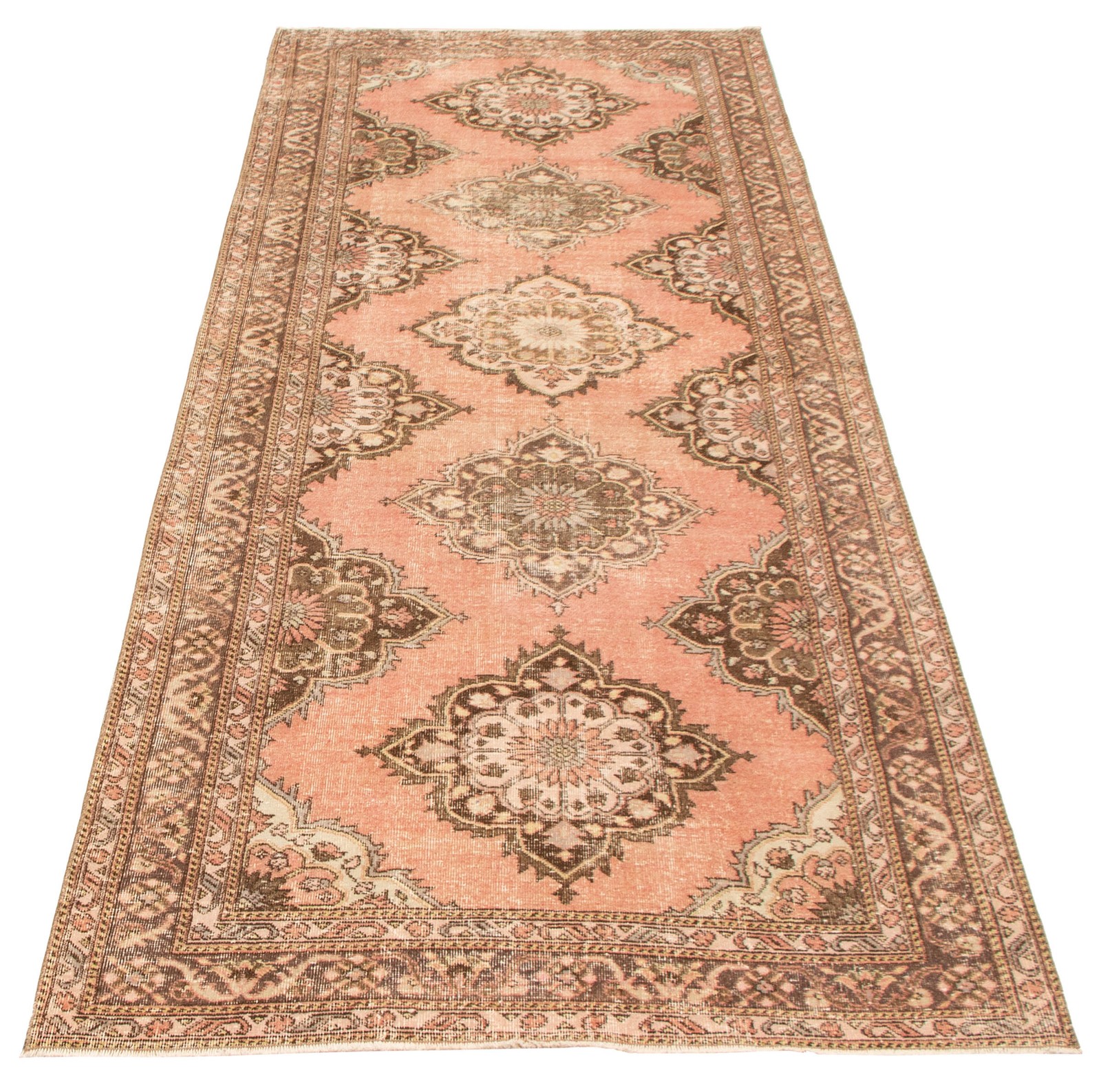 Vintage Hand-Knotted Carpet 4’9″ x 12’6″ Traditional Oriental Wool Area Rug