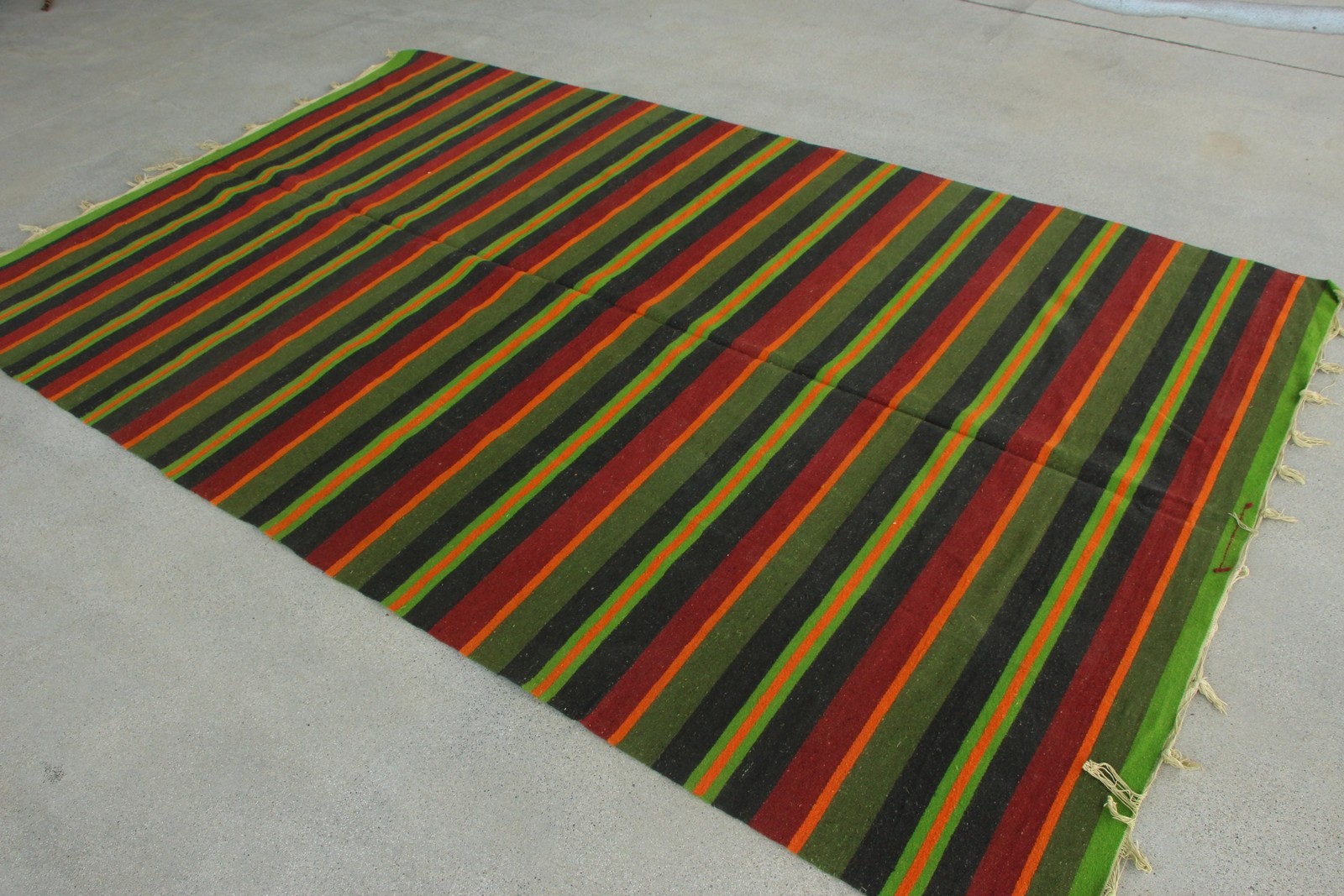 5,8×9,2 ft Vintage Turkish Rug, Large Rug, Green Red Oriental Wool Rug