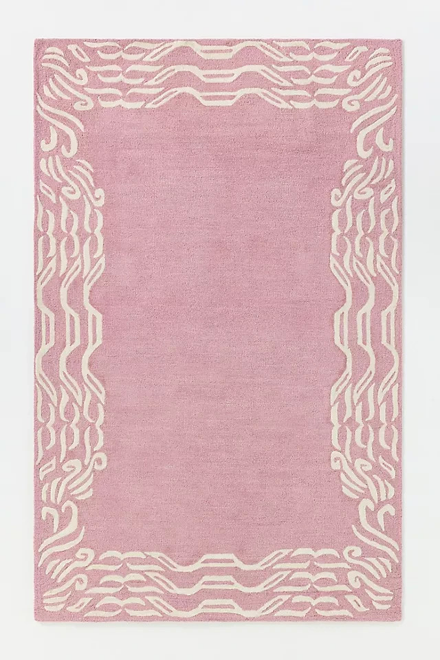100% Wool Hand Tufted Area Carpet melia Hand-Tufted pink