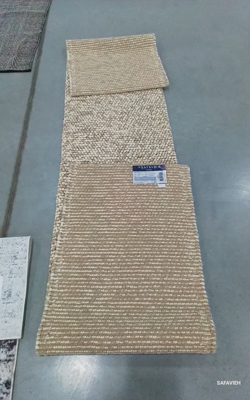 BEIGE 2′-0″ x 12′-0″ Back Stain Rug, Reduced Price 1172763564 NAT620B-212