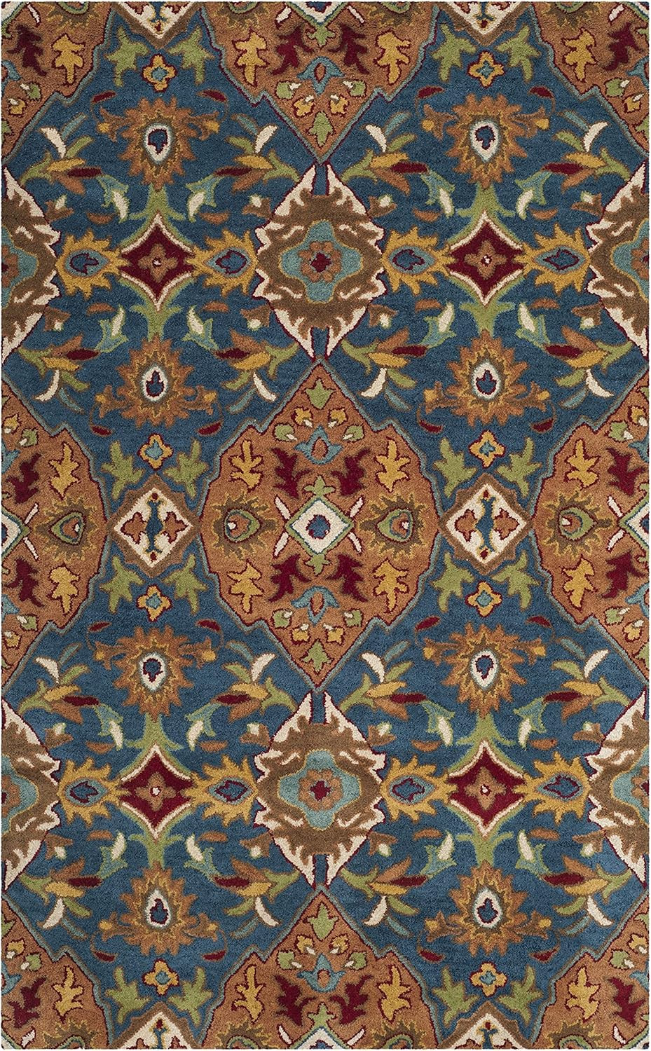 Handmade Heritage Collection 5′ X 8′ Oriental Wool Area Rug – Camel & Blue