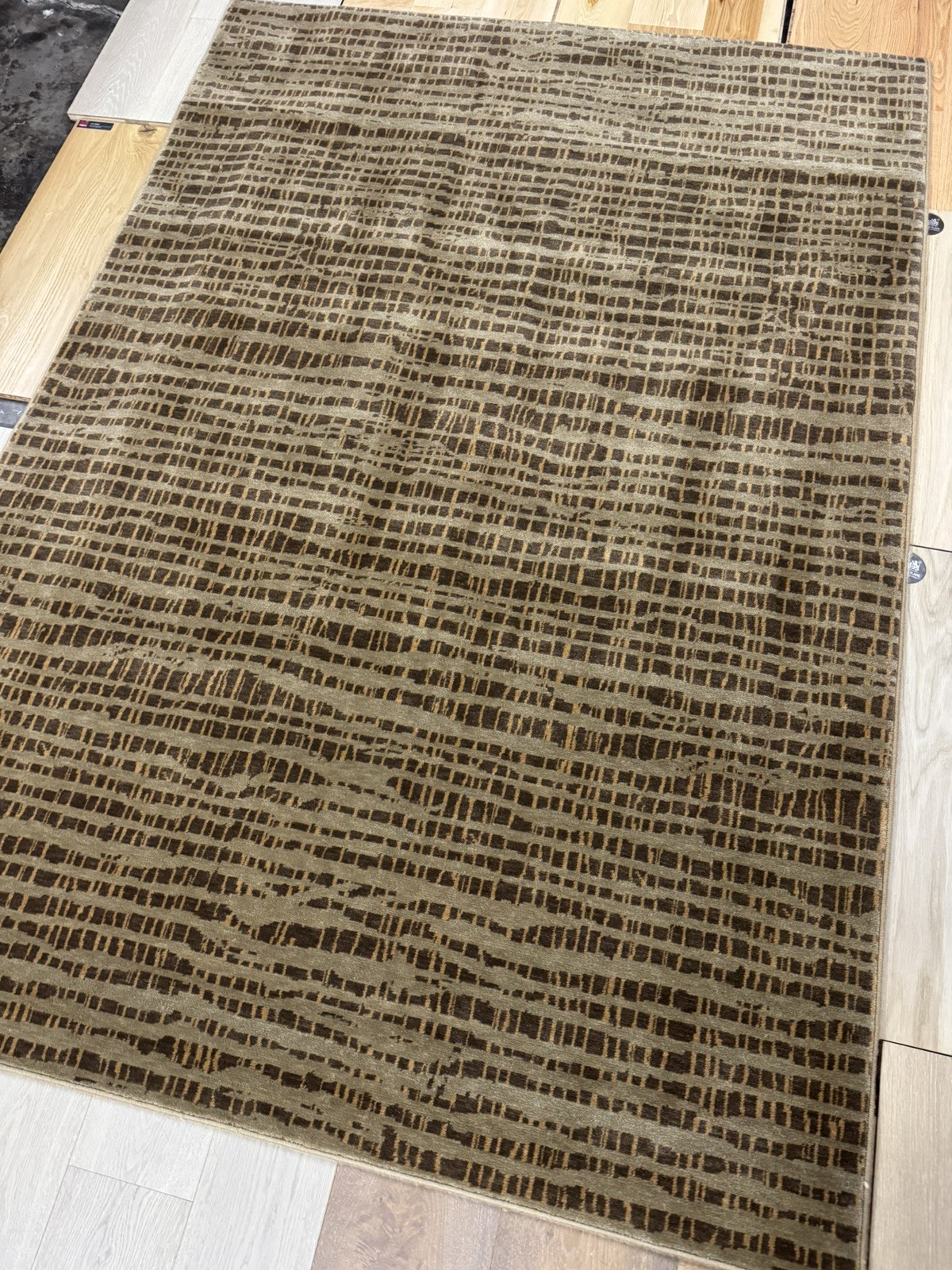 Karastan Sonoma Coll. Common Threads/Walnut 5’7×7’11 100% Wool rug ::NEW::