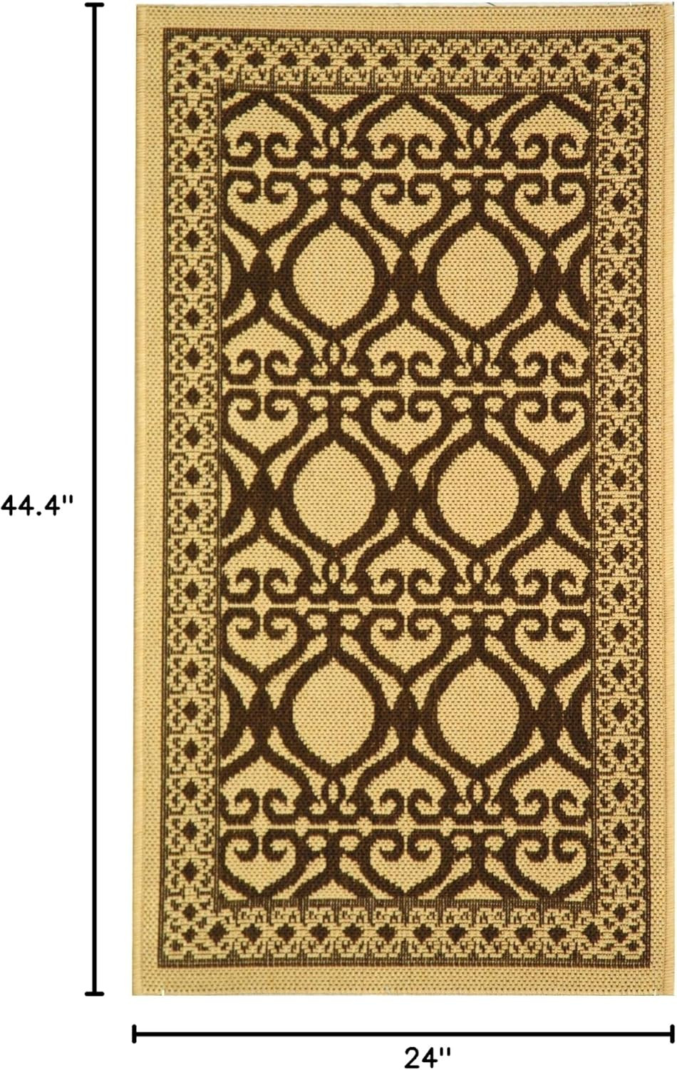 SAFAVIEH Courtyard Collection Accent Rug – 2′ X 3’7″, Natural & Brown, Non-Shedd