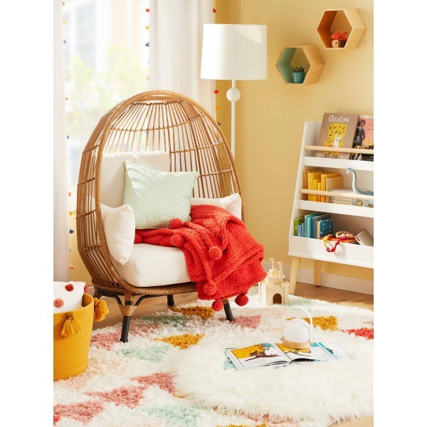 3' Faux Fur Round Kids' Rug White