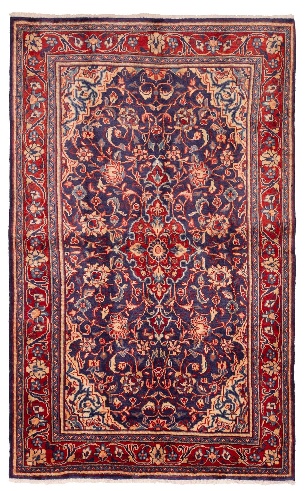 Vintage Hand-Knotted Area Rug 4’5″ x 7’3″ Traditional Wool Carpet