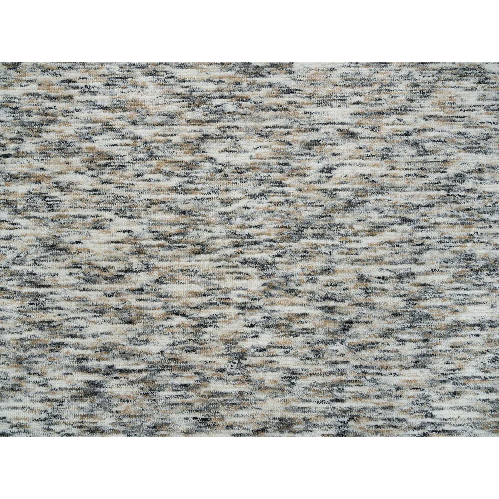 8′ x 8′ Beige Pure Wool Hand Loomed Modern Design Round Rug R65226