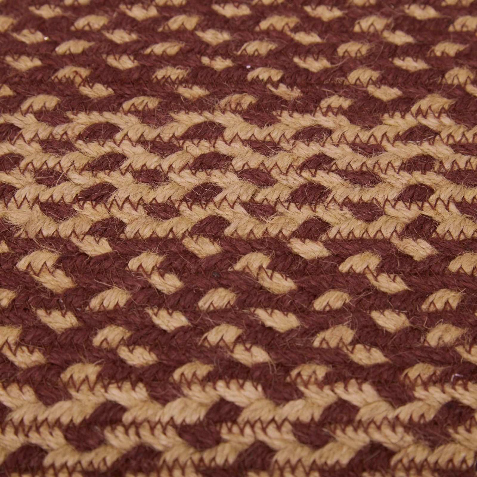 Vhc Brands Burgundy Tan Jute Rug Oval 24X36 70707