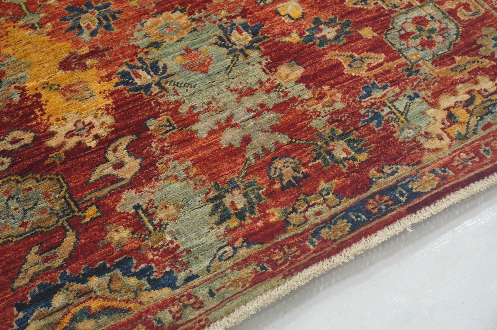 3 x 6 ft Red Bidjar Modern Oriental Afghan Hand Knotted Transitional Area Rug