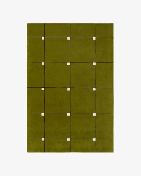 Nordic Knots Milano Green Rug Hand Tufted Modern Geometric Wool Area Rug 8×10