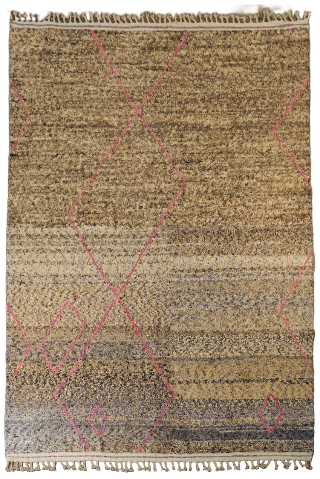 Trellis Brown Moroccan Hand-Knotted Wool 9×13 Area Rug