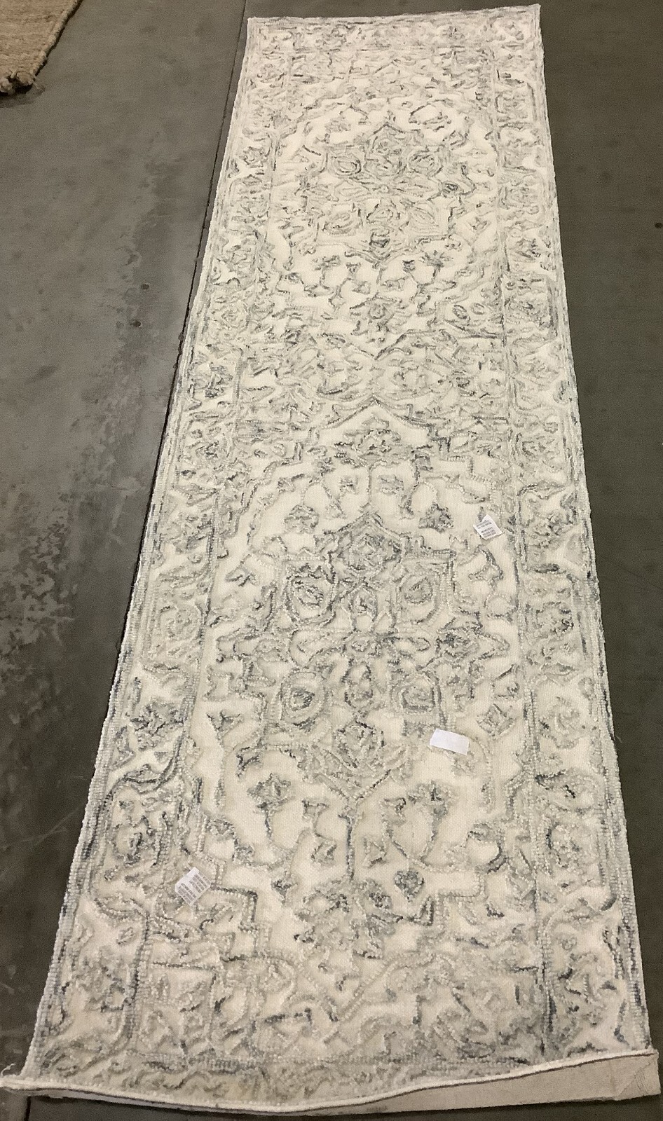 IVORY / CHARCOAL 2′-3″ X 8′ Back Stain Rug, Reduced Price 1172670268 TRC302H-28