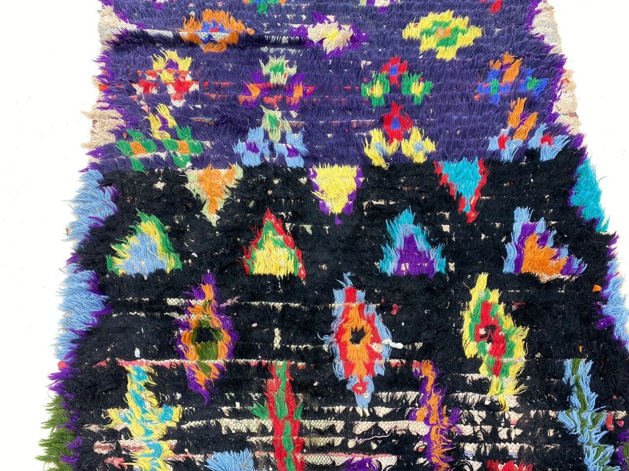 Moroccan Handmade Cotton Hallway Rug 3’4×6’2 Tribal Geometric Vintage Berber Rug