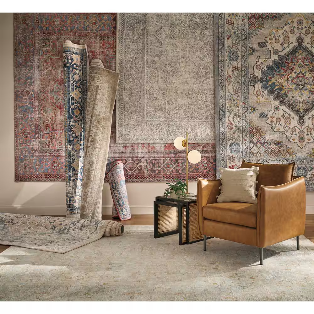 Loren Terracotta/Sky 8 Ft. 4 In. X 11 Ft. 6 In. Distressed Bohemian Printed Area