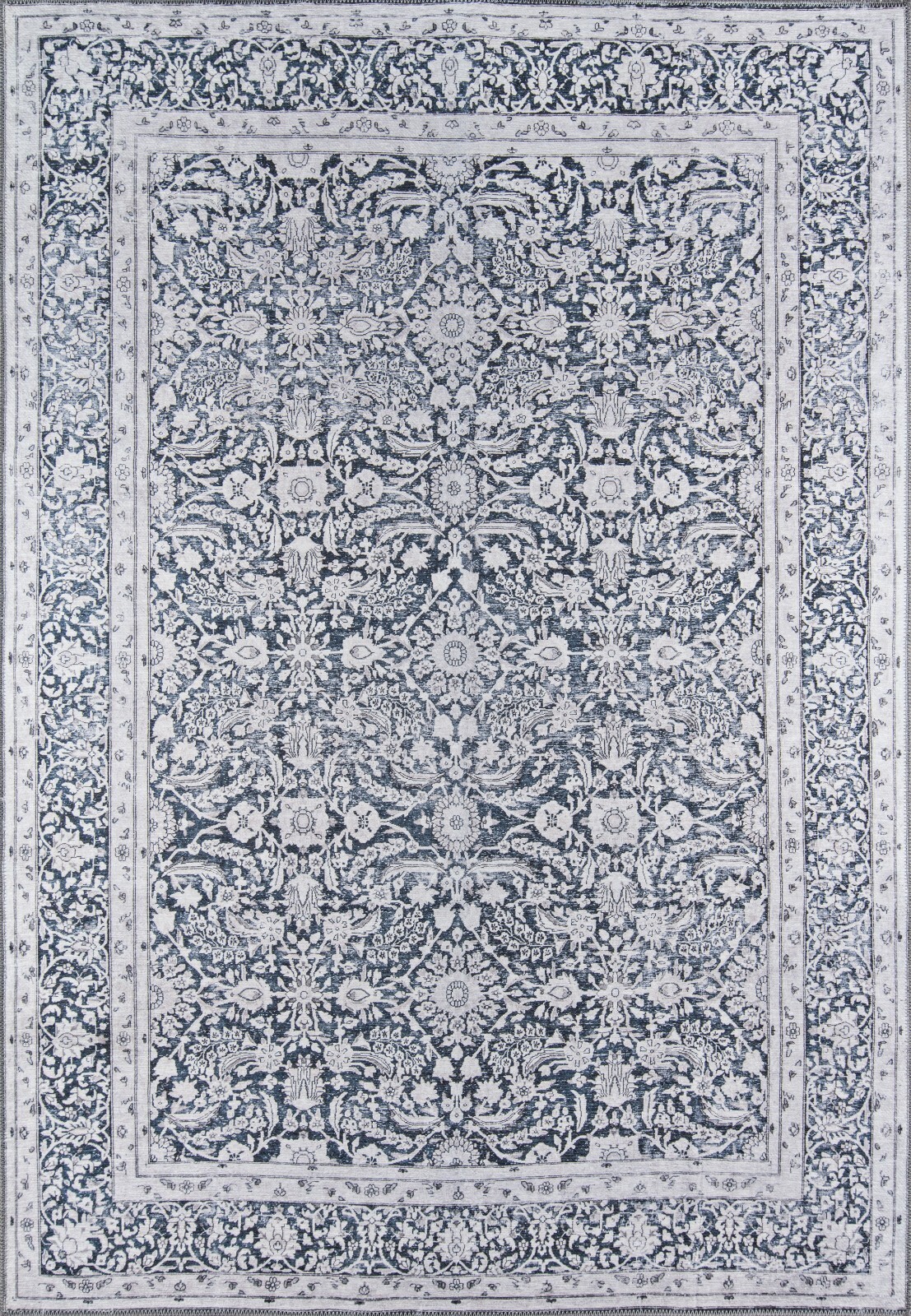 Momeni Traditional Design Polyester With No Backing Charcoal Rug 7’6″ X 9’6″