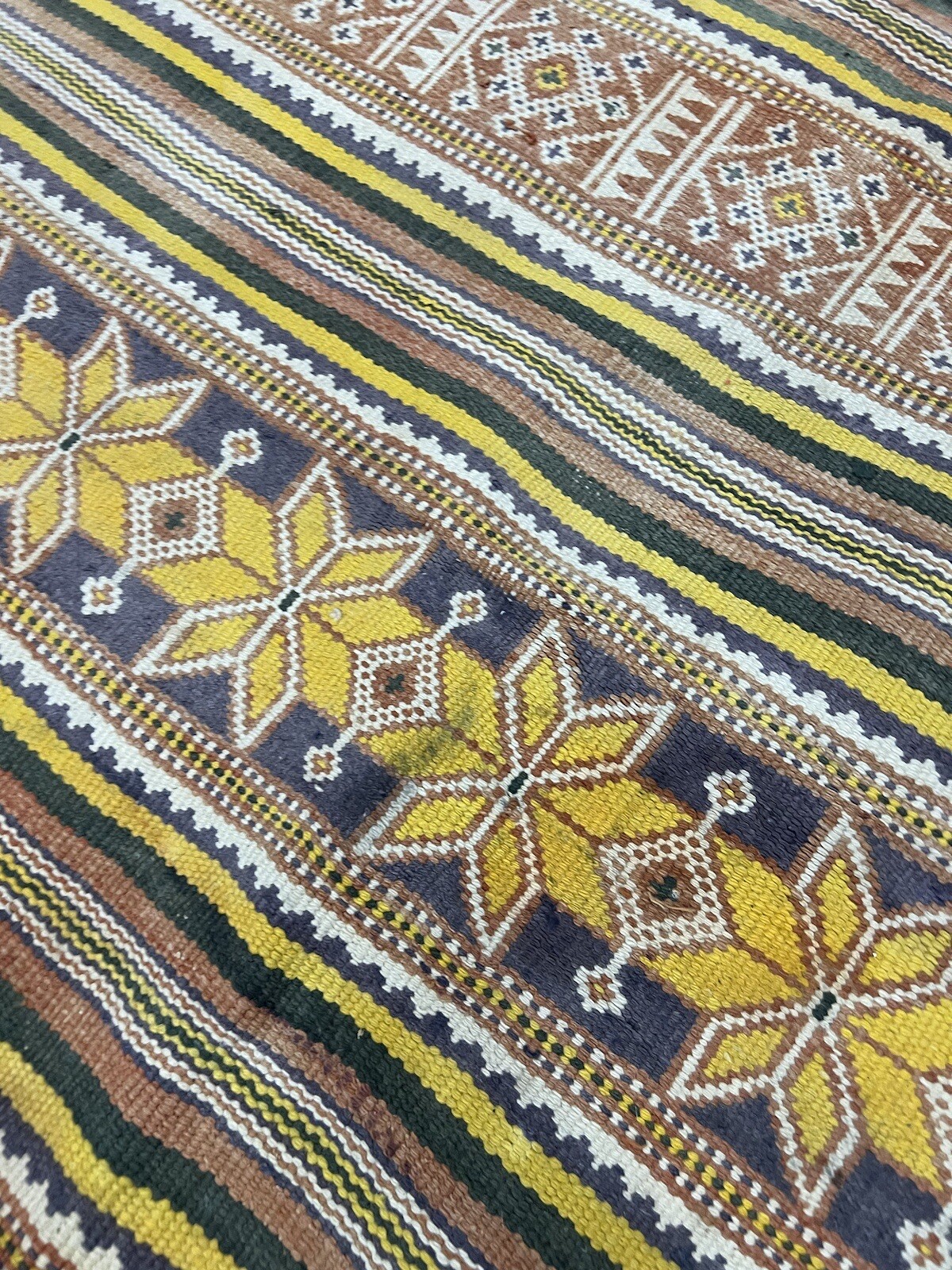 Antique Vintage Moroccan Handmade Kilim Rug Wool 42″ x 72″ Turkish Oushak Sumak