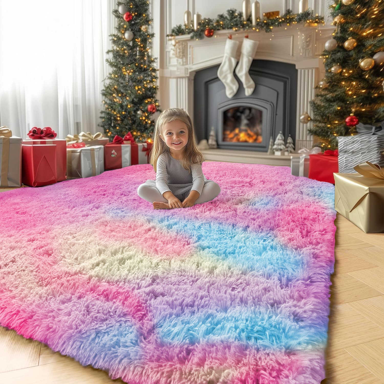 Luxury Shaggy Area Rug Super Soft Plush Anti-Slip Floor Carpet Home Decor Rugs