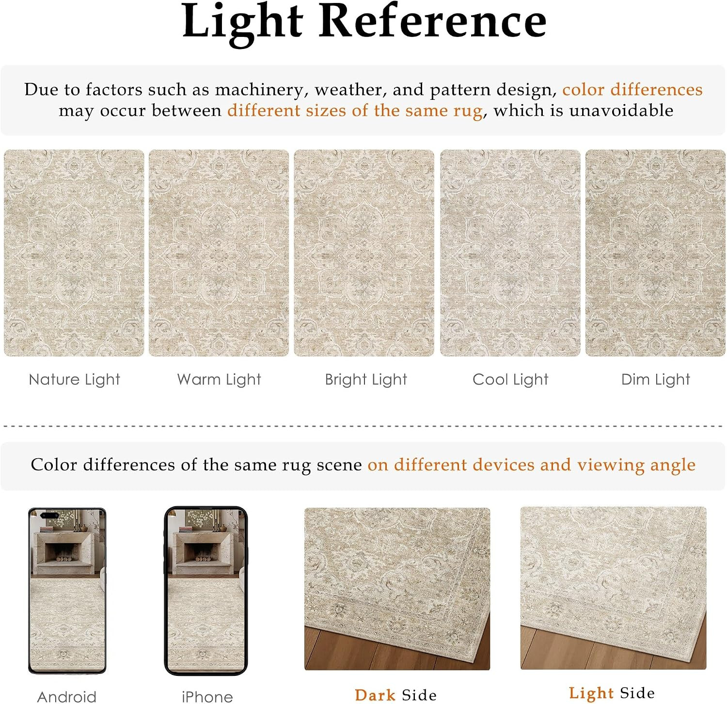 3X5 Washable Area Rugs for Living Room Bedroom Beige Vintage Large Soft Carpet R