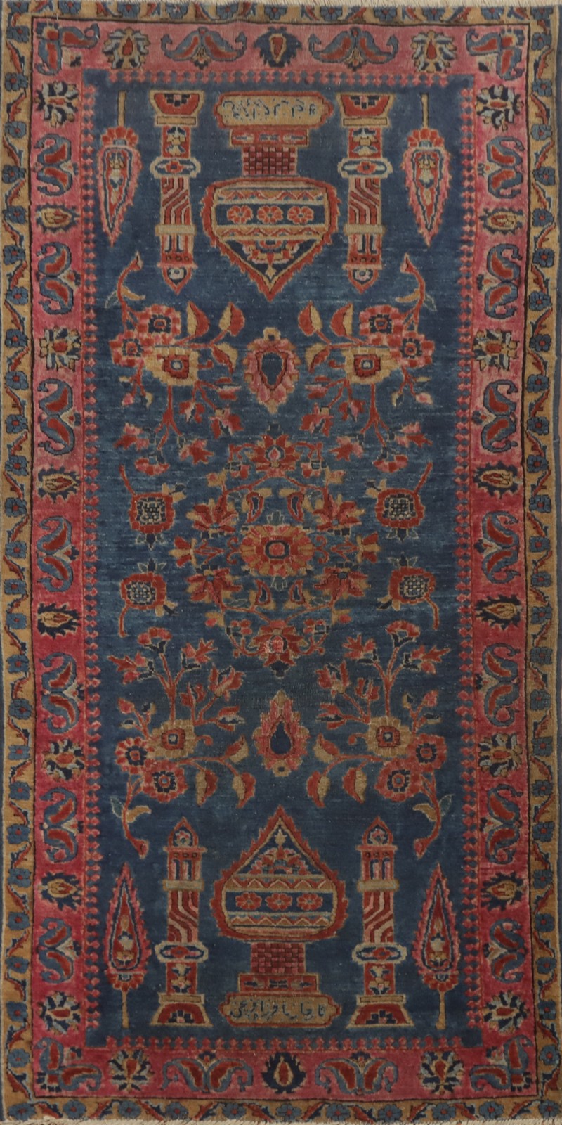 Pre-1900 Antique Vegetable Dye Traditional Style Rug 3×6 ft Hand-knotted Wool