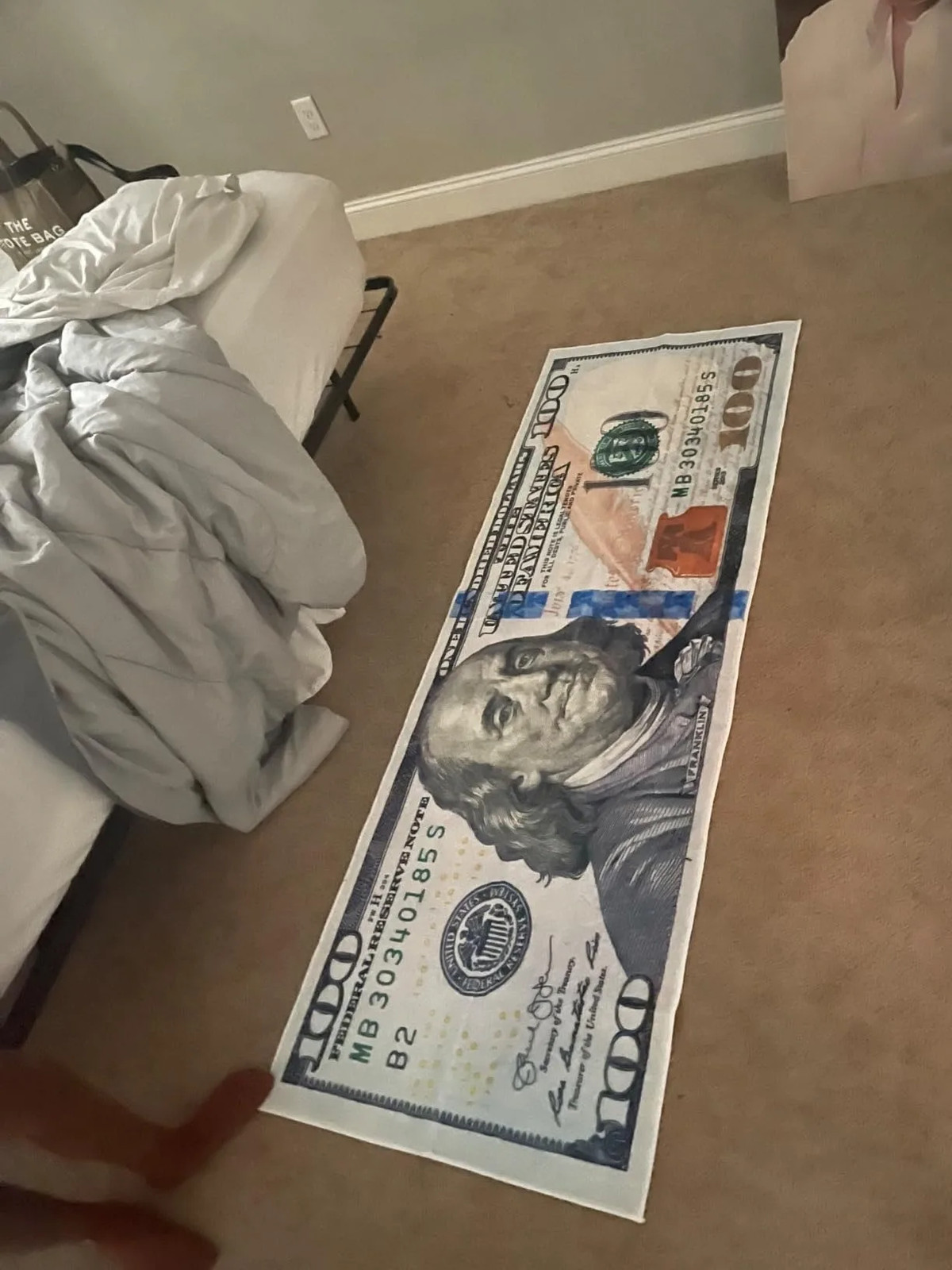 100 Bill USA Money Throw Accent Area Rug Large Floor Carpets Mat Non Slip